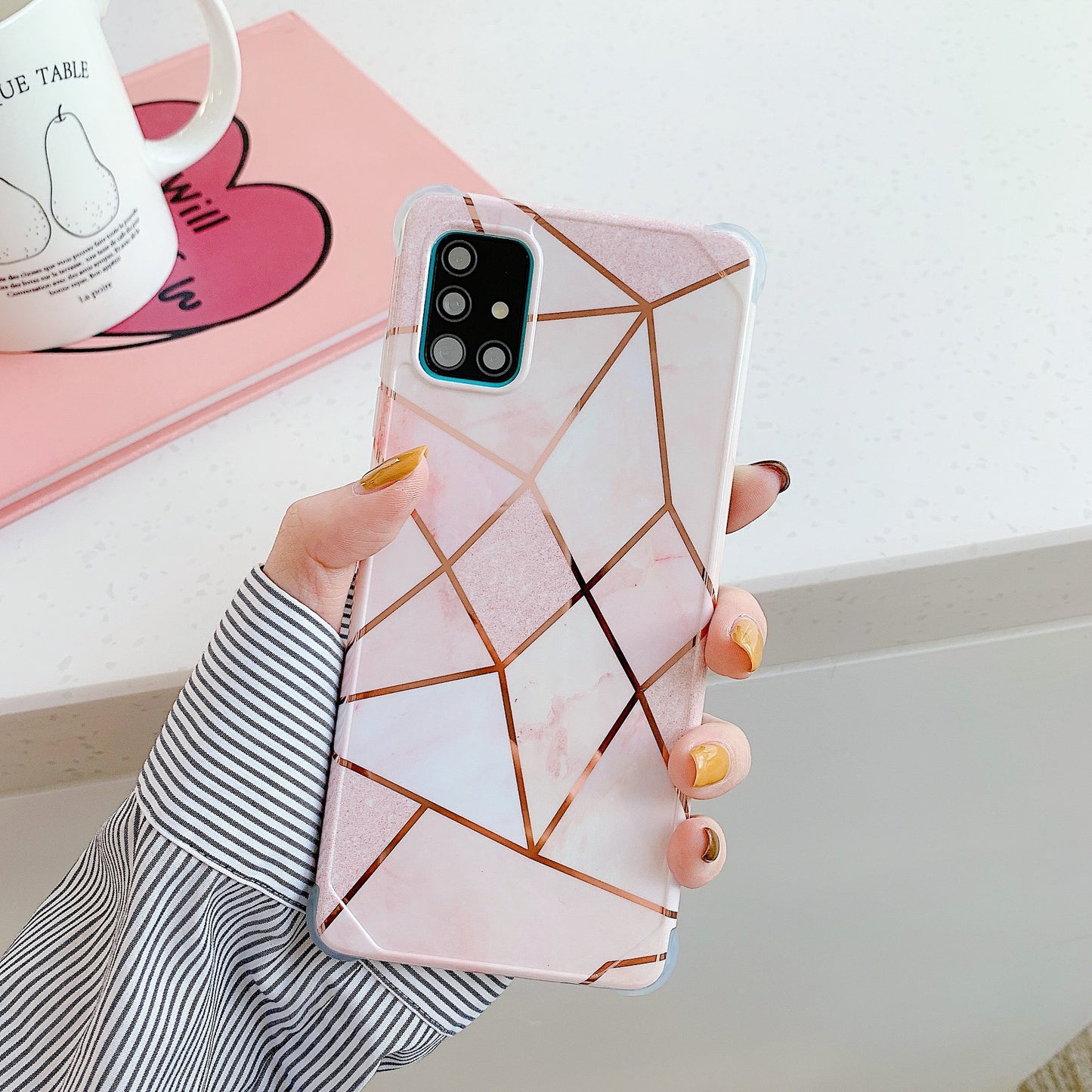 Suitable For Samsung Electroplating Splicing Marble Phone Case